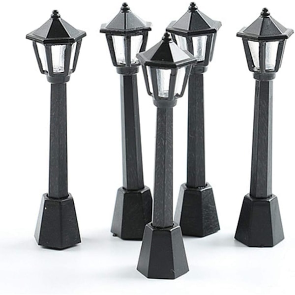 5 stk. Mini Gadelampe Model Lampe Stolpe Lys Udendørs Sti-X71-