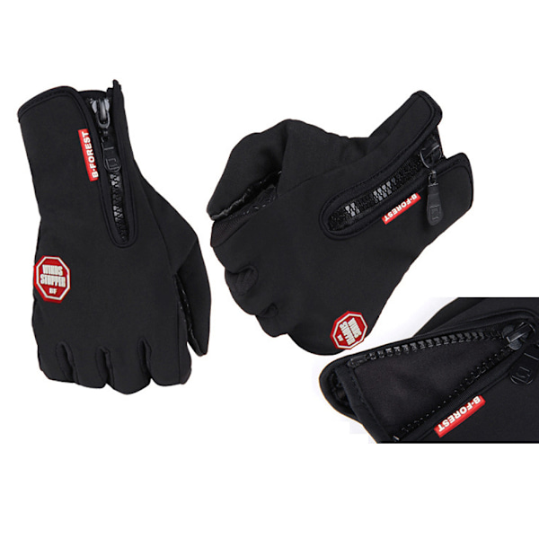 Mc Moped Cykel Vind Handsker med Touch Medium Sort M