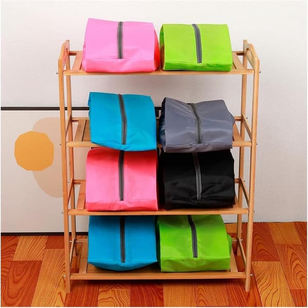 Reseskoväska 2-pack med dragkedja, vatten- och dammtät, extra stor 42x24cm grå
