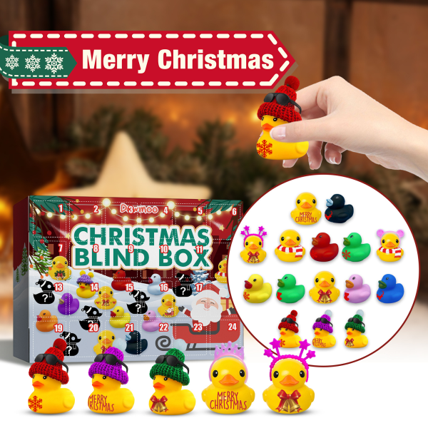 Jul 24 dagars nedräkning adventskalender, Rubber Ducky Adventskalender roliga leksaker, 24 gummiankor badleksaker