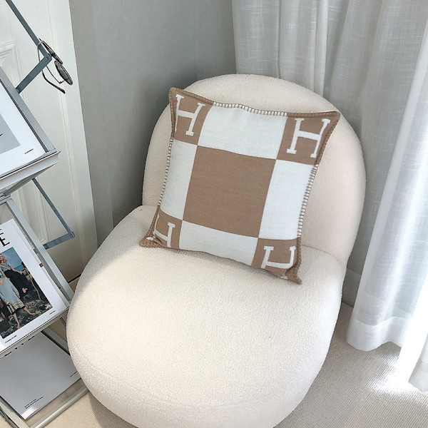 45x45cm H-formad Ullkashmir Kuddfodral Dubbelsäng Soffa Flygplan Khaki