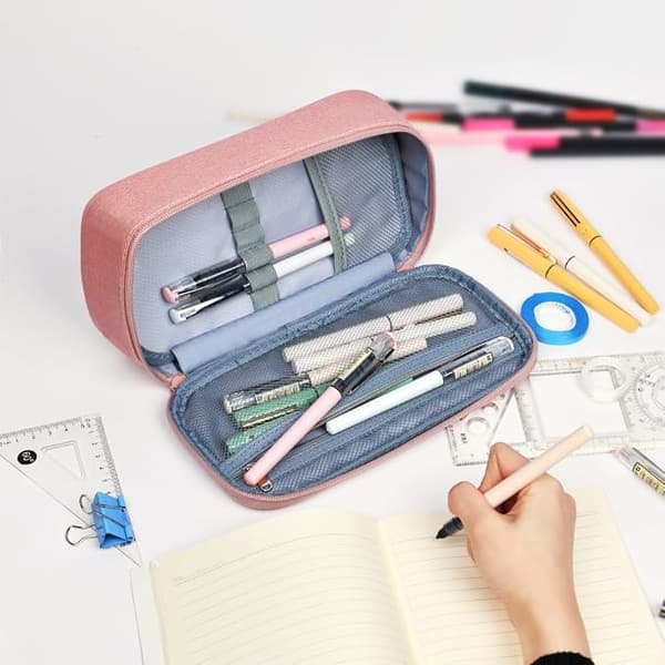 Large Pencil Case, High Capacity Pencil Case, Pencil Case, Highlighter Case Storage Pencil Pouch Black