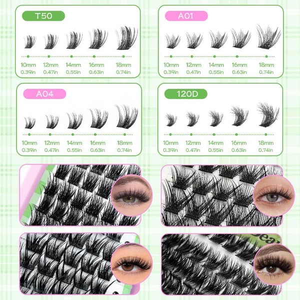 DIY Eyelash Extension Kit Individual Lashes Cluster D Curl Lash Clusters