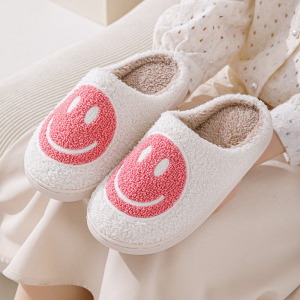 Smiley Face Tofflor Dam Smile Tofflor Rosa Rosa 36-37