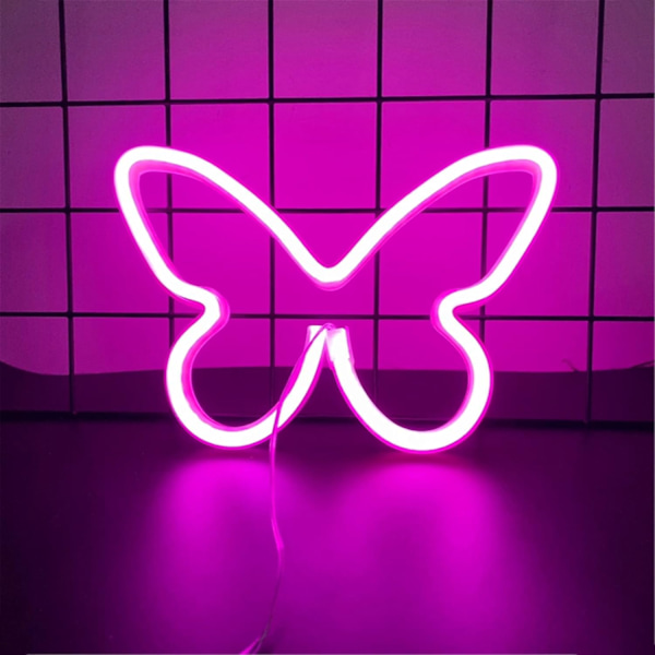 Fjäril Neon Ljus Rosa Neon Skylt Neon Vägglampa-X71-
