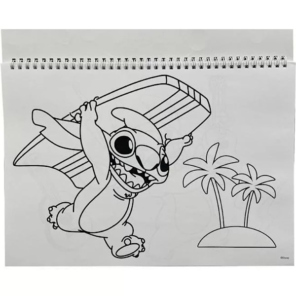 Disney Stitch Ritblock A4 Maalauskirja Tarroilla