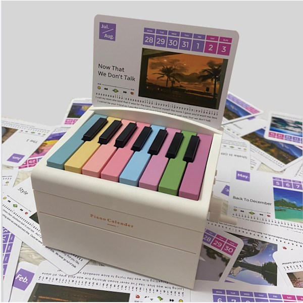 2025 Taylor Swift Crossover Piano-kalenteri Pöytäkalenteri Miniatyyripiano Musiikkivihkot Koristeet (Valkoinen)