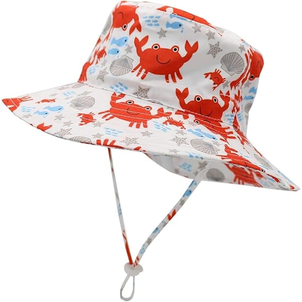 Unisex Vauvan Taaperon Aurinkohattu Lierihattu Rantahattu Lapsille (Punainen Rapu)-X71-