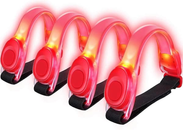4-pack LED-armband med reflex - för löpning och jogging Red