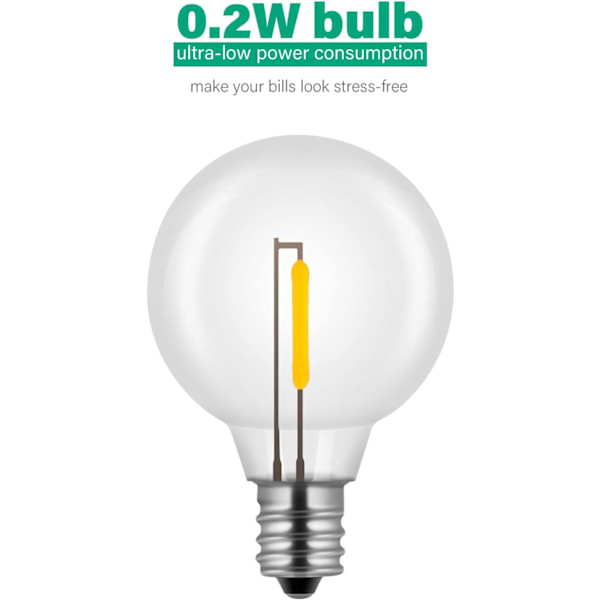 Ulkovalosarja, 15M/50FT LED-valoketju 25 lamppua + 1 varalamppu, 0,2W, vedenpitävä sisä- ja ulkokäyttöön puutarhaan, juhliin, jouluun