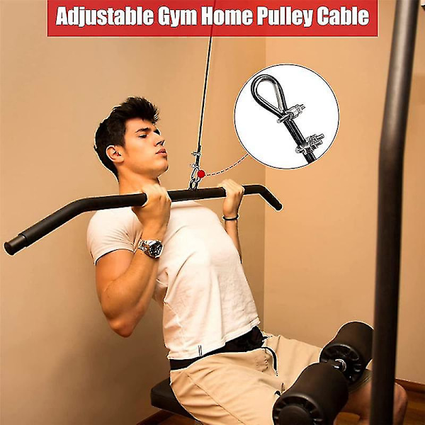 400 cm Hemmagym Fitness Lat Pulldown Kabel Udskiftning, Justerbar Længde Til Vægtstangssystem Kabel Ma