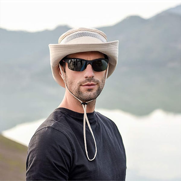 Solhatt herr UV-skydd safarihatt sommar utomhus fiskehatt buskehatt-FQ5-