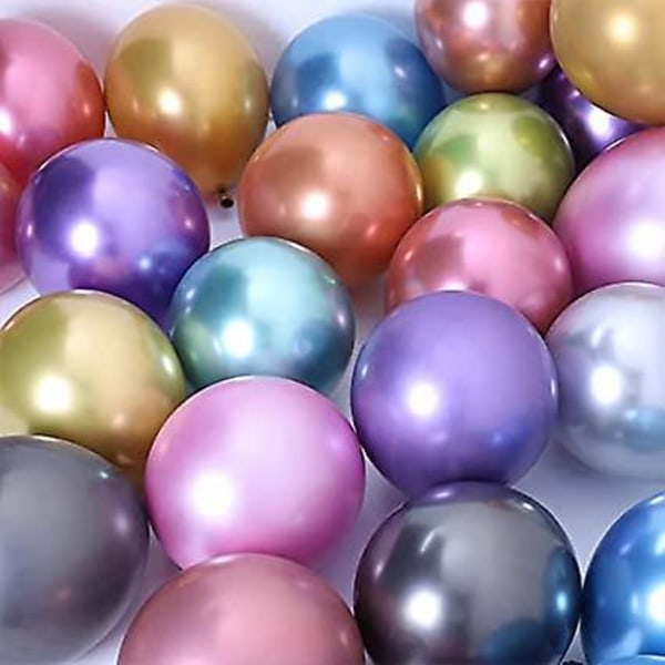 10 tums metalliska ballonger med blandade färger, 50 st ballonger med blandade färger för fest