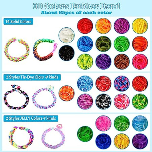 Loom Bands-set 2500 pysselbitar 40 färger armband gör det själv
