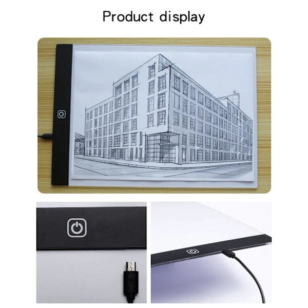 Lysplate A4 LED 3-moduser Dimmer Lysbord Tegnebrett Portabelt Diamantmaleri-X72-