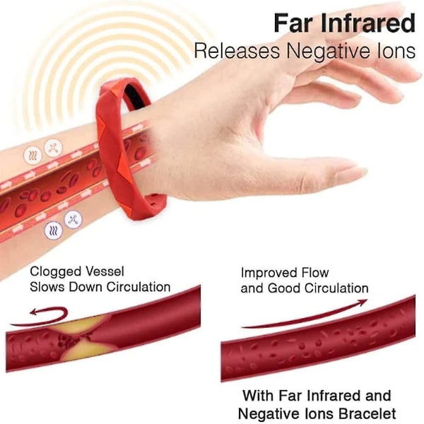 3st långt infraröda negativa joner armband, negativt Lon antistatiskt sportarmband, lymfdränering magnetiskt armband viktminskningsarmband