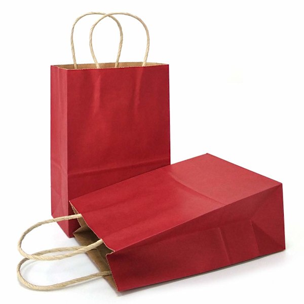 Presentpåsar Kraft med Handtag Mörkröd-X71-