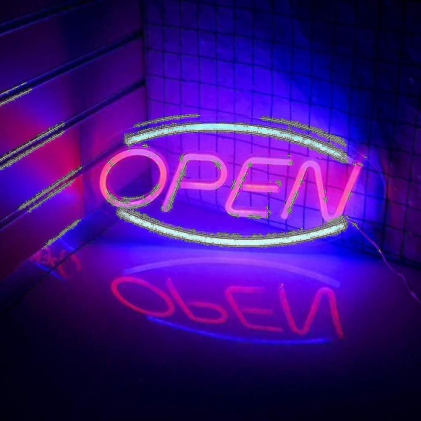 Neon öppen skylt för butik med två ljuslägen,