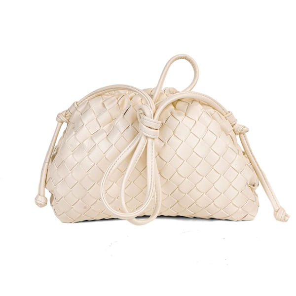 Molnryggsäck 2024 ny stil väska dam ko läder skrynklig dumpling väska dam handväska axelväska MJ51 Vit Vit White 22*9*14cm