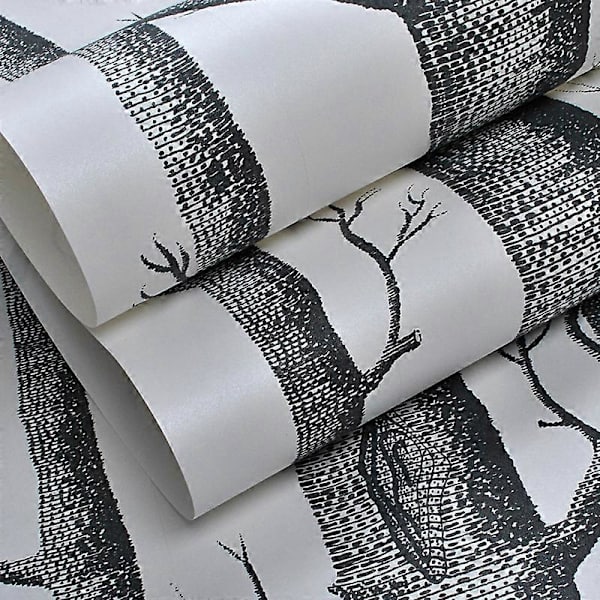 Björkträd Tapet Modern Dekor Väggpapper Rulle Skog Trä Tapeter för Sovrum Vardagsrum (FMY)