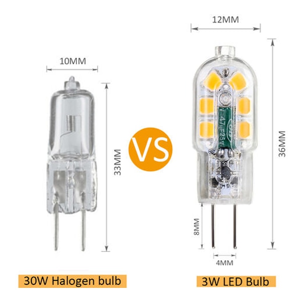 Tomshine G4 LED pærer 12-pakning varmhvit