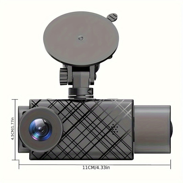 Dashkamera HD1080P HD Nattesyn Tre Lins Bilkamera 2 \"ISP Med Batteriskyddsplatta