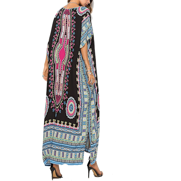 Etnisk Mønstret Løs Kaftan Sommer Langt Skjørt-X71-