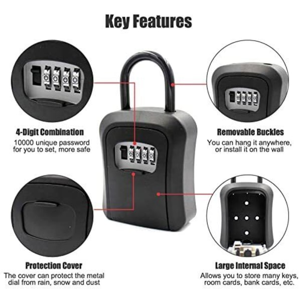 Key cabinet/Key safe with code lock Black Black 282