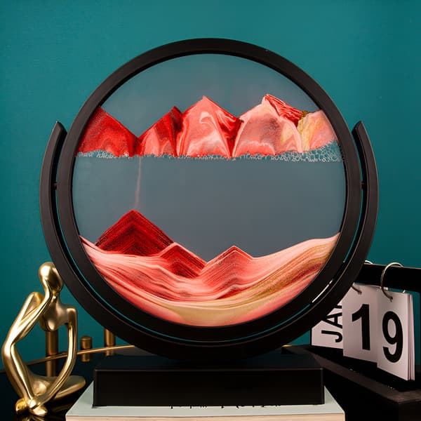 Bevegelig sandkunst flytende bevegelse kvikksandmaleri 3D dynamisk sandkunstdekor Blk Frame-purpl