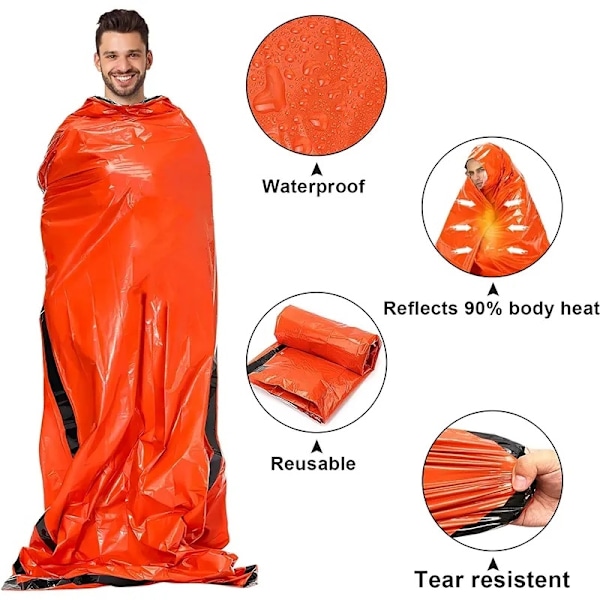 4 stk. Udendørs Emergency Vandtæt Termisk Sovepose Camping Survival Bivvy Sack-X72-