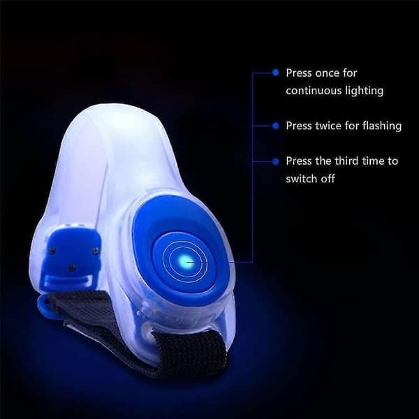 4-pakning LED-armbånd med refleks - for løping og jogging Blue