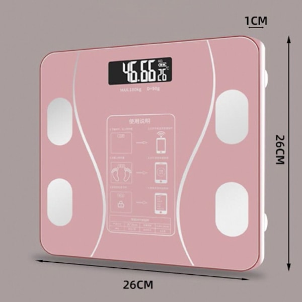 Digital Badevægt Kropsfedt BMI Monitor SORT