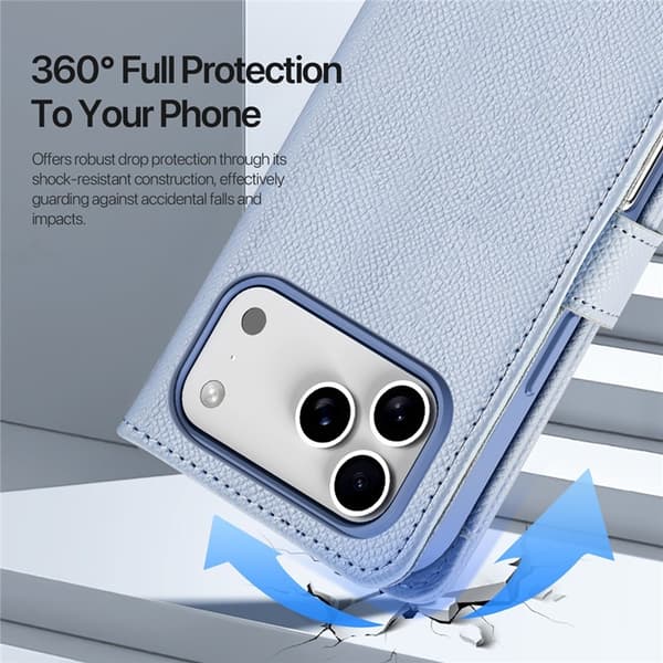 Dux Ducis iPhone 17 Pro Wallet Case MagSafe Detachable Lawa - Light Blue Blå 223