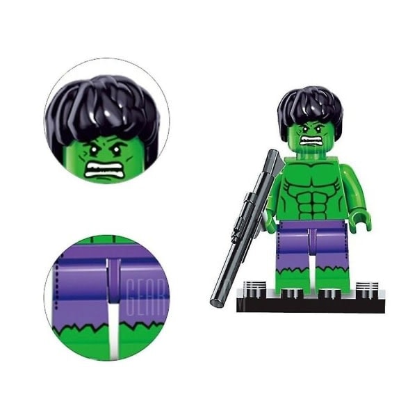 8 stk Marvel Avengers Superhelt Tegneserie Byggeklossfigurer DC Minifigur Lekegave null ingen