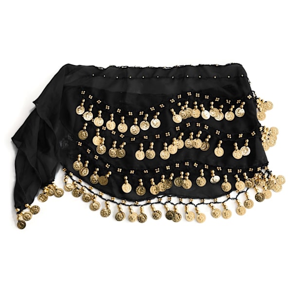 Magedans Magedans Hoftesjal Kostyme 128 Gullmynter Myntbelte Mardi Gras Karneval Dans Performancebelte-FQ5-