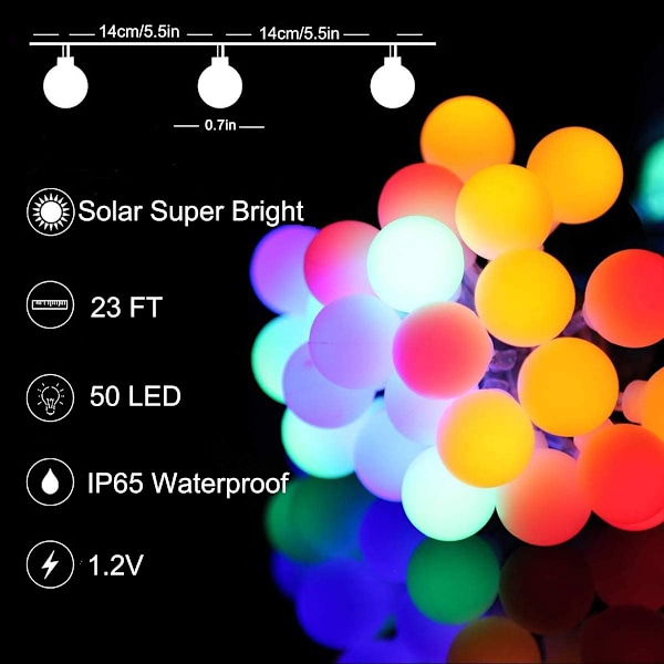 Solarslinga för utomhusbruk, 7M 50 LED Vattentät-X71-