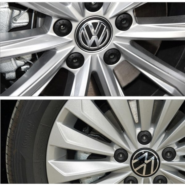 Passer til Volkswagen 5-pin hætte dæklogo 135mm (4 stk.)