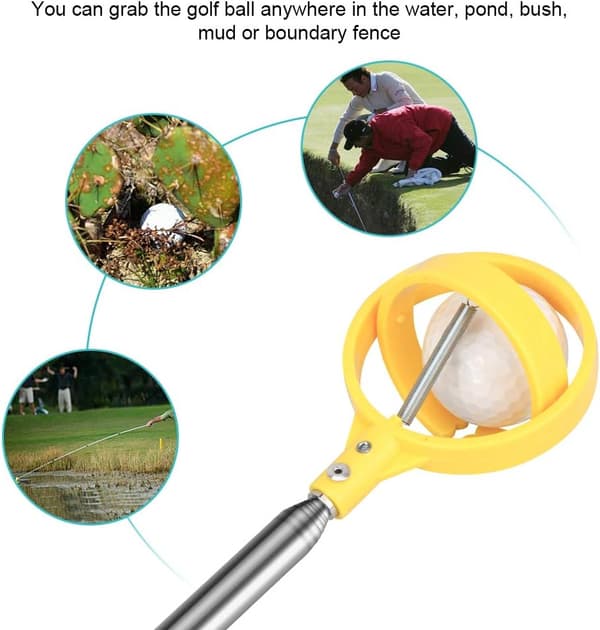 Golf Ball Retriever, Telescopic Golf Ball Picker, Golf Ball Picker Automatic Locking Scoop