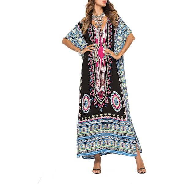 Etnisk Print Løs Kaftan Sommer Lang Nederdel-X71-
