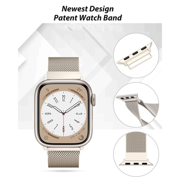 Milanese loop-armband för Apple Watch band 44mm 40mm 45mm 49mm 41mm 38mm 42mm Armband iWatch Series 9 3 6 5 SE 7 8 Ultra 2 silver silver silver 42mm 44mm 45mm 49mm