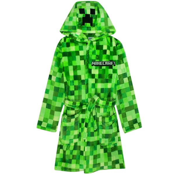 Minecraft Drenge Creeper Pixel Morgenkåbe 7-8 År Grøn