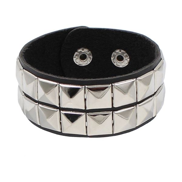 Læder Spiked Punk Armbånd til Mænd Kvinder 80'er Spiked Armbånd
