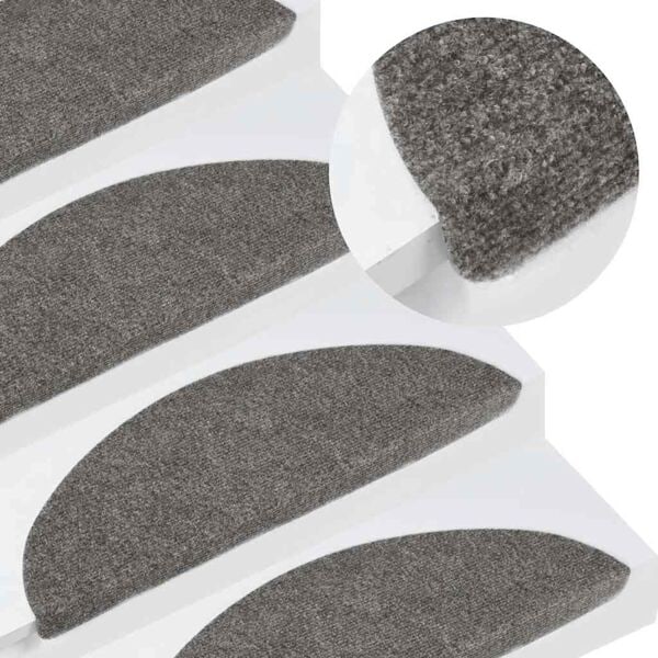 vidaXL Trappematter selvklebende 15 stk 56x17x3 cm grå Grey grå
