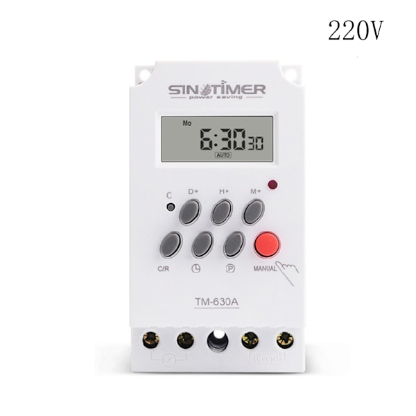 DIN-skena Digital Veckotimer 12V DC Ingång 7 Dagar Programmerbar 24h Timer Switch Tid Relä Utgångsbelastning Hög Effekt 30A