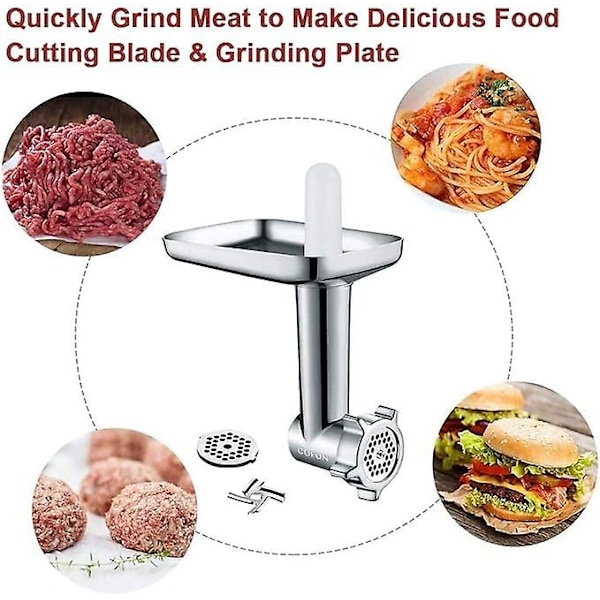 KitchenAid Köttkvarn Tillbehör, KitchenAid Köttkvarn för Matberedare, med 3 Malplattor