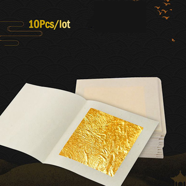 10 stk. 24K Guldfolie Spiselige Guldblade til DIY Kager