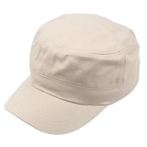 Beige Sotilaskeps Armykeps - Litteä Armeija Keps beig-X72-