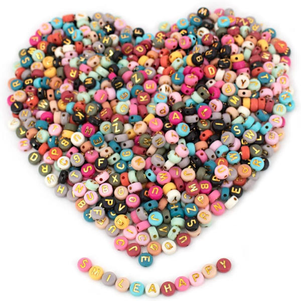 1000 stk Alfabetperler Bogstav Alfabet Spacer