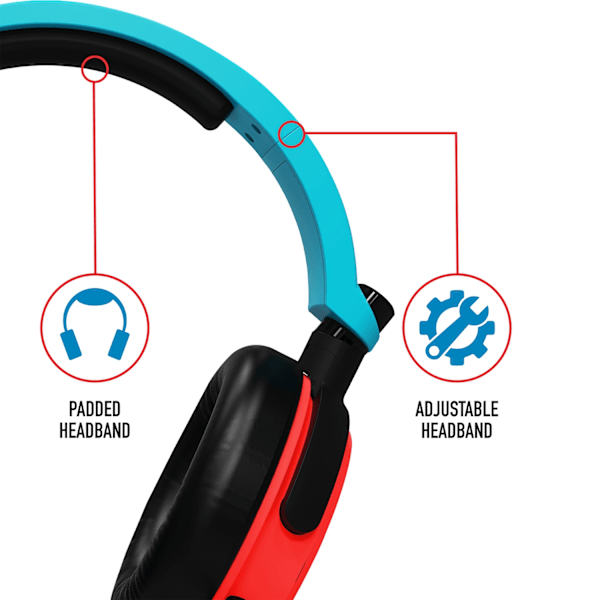 Stealth C6-100 Gaming Headset för Switch, XBOX, PS4/PS5, PC - Neon Blå/Röd
