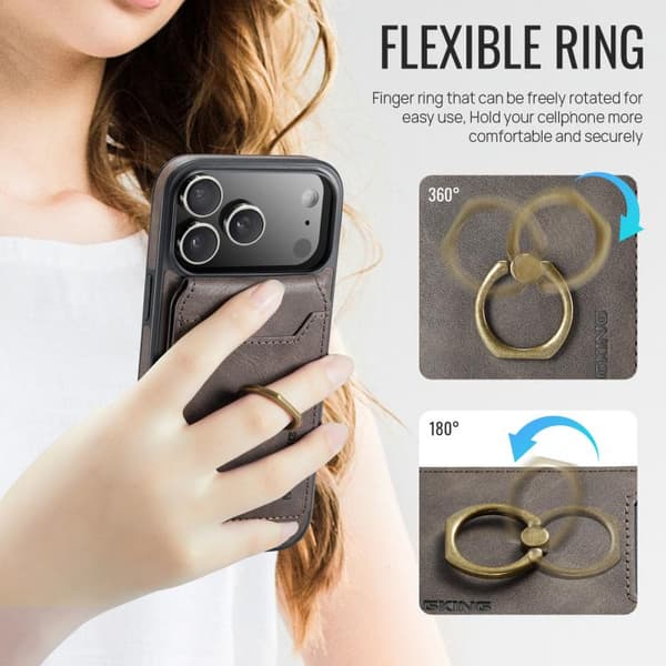 iPhone 17 Pro Case with MAGKING K1 MagSafe Detachable Wallet and RFID Kaffe